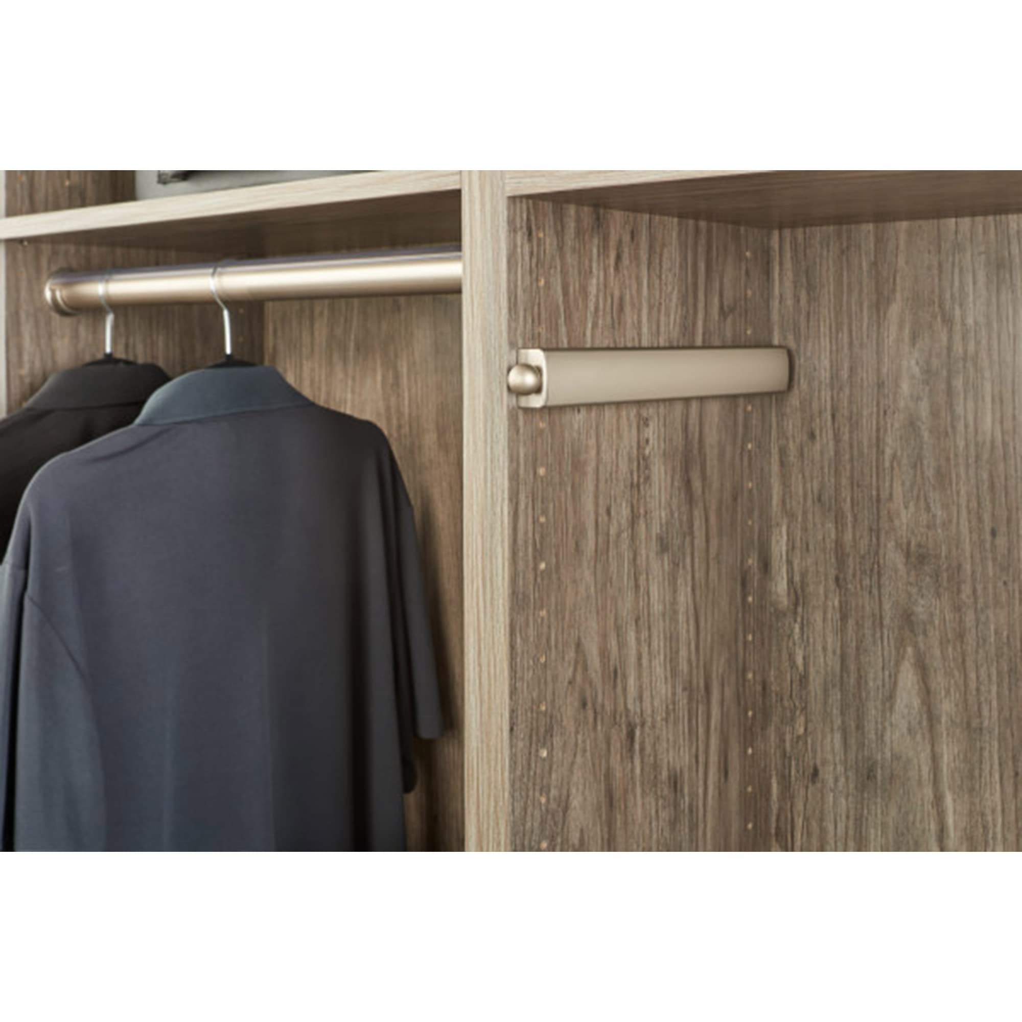 Rev-A-Shelf 14" Pull Out Valet Rod for Closet Organization, Extendable Sliding Clothes Storage Hanging Rack w/Mounting Hardware, Nickel, CVLSL-14-SN-1 - Image 3