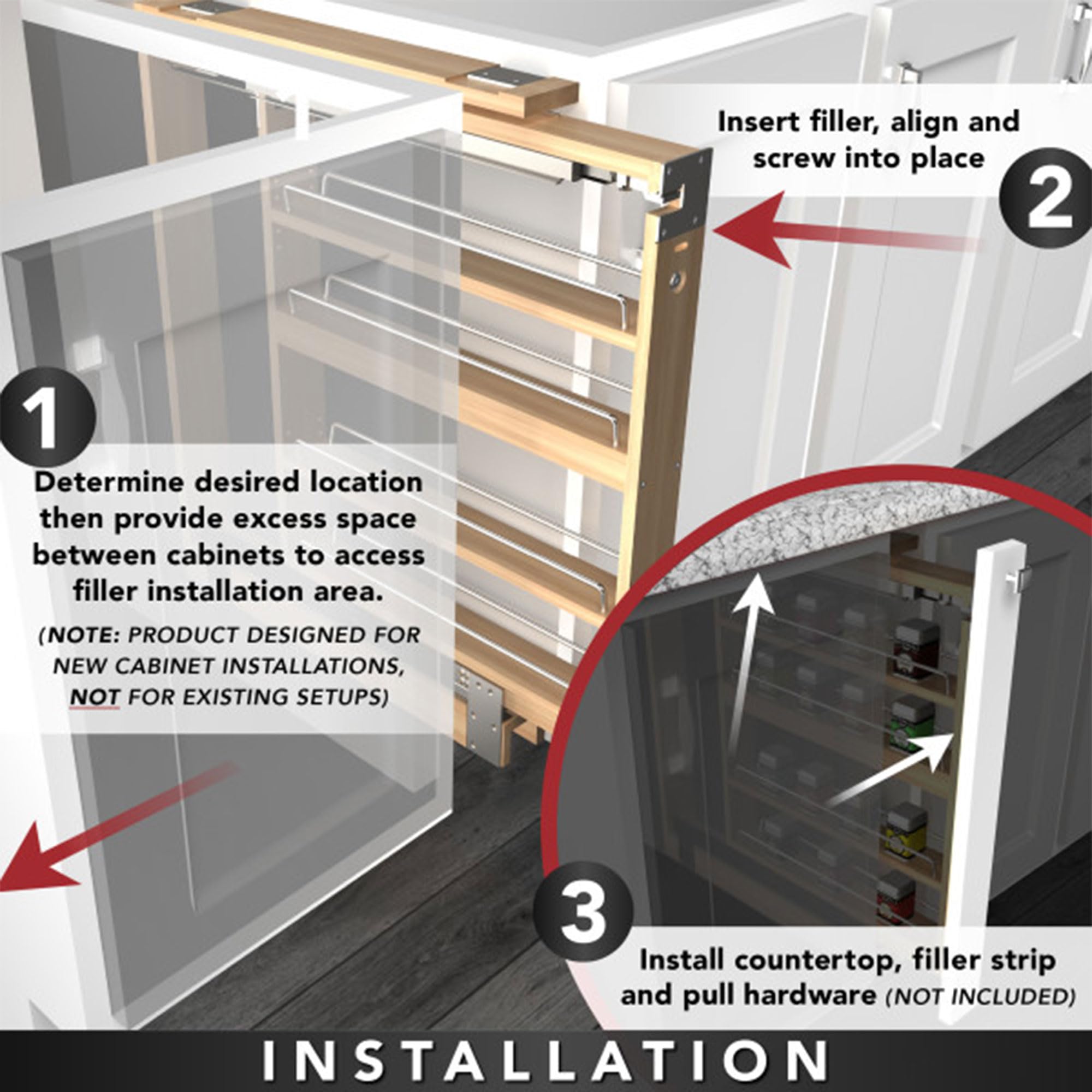 Rev-A-Shelf 6" Pull Out Shelf Organizer for Base Kitchen Cabinets, Filler Spice Rack Seasoning Storage Holder w/Soft-Close, Wood, 432-BFBBSC-6C - Image 7