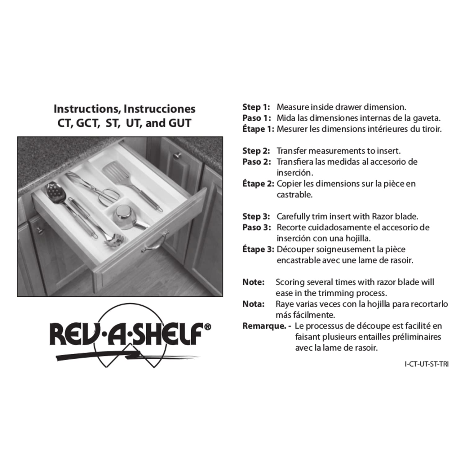 Rev-A-Shelf - CT-4W-52 - Extra Large White Cutlery Tray Drawer Insert - Image 7
