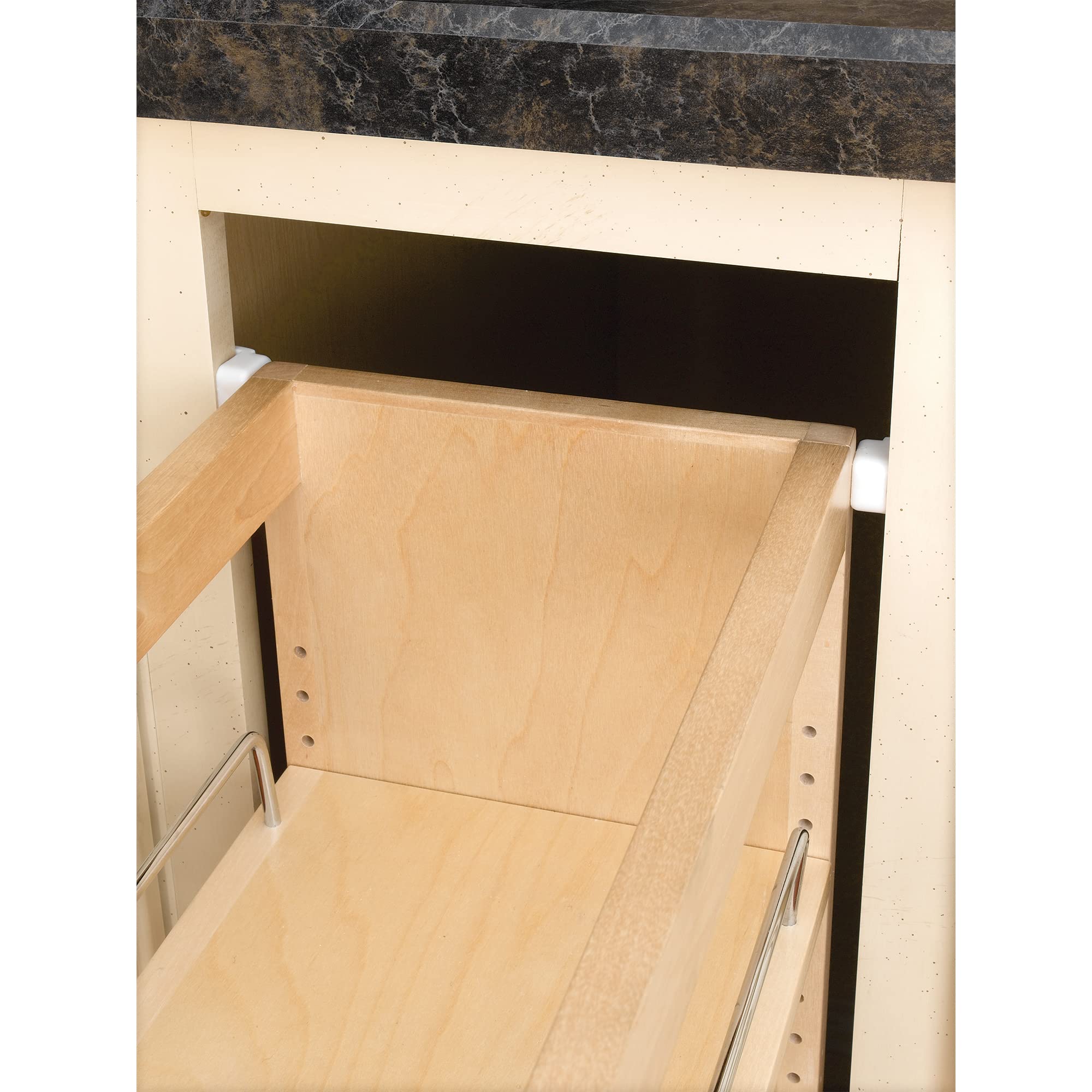 Rev-A-Shelf Pullout Base Cabinet Organizer, Adjustable Shelves for Full Height Kitchen or Vanity Cabinets, Maple Wood, 448-BC19-8C - Image 6