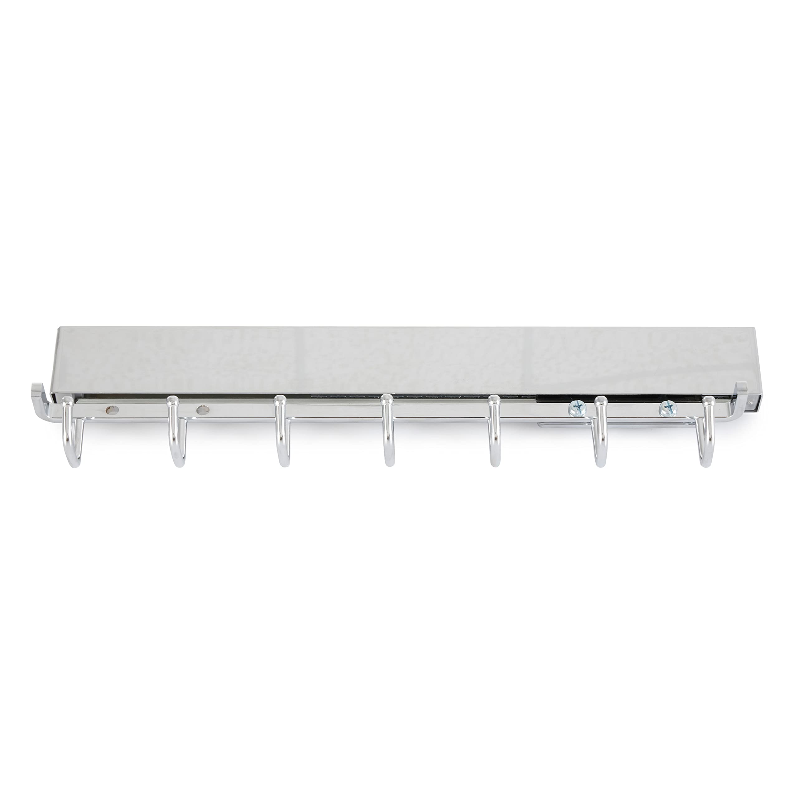 Rev-A-Shelf Sidelines 14" Pull Out Sliding Deluxe Belt, Scarf, Tie Accessory Organization Rack Holder Hanger with 7 Hooks, Chrome, CBRSL-14CR-1 - Image 5