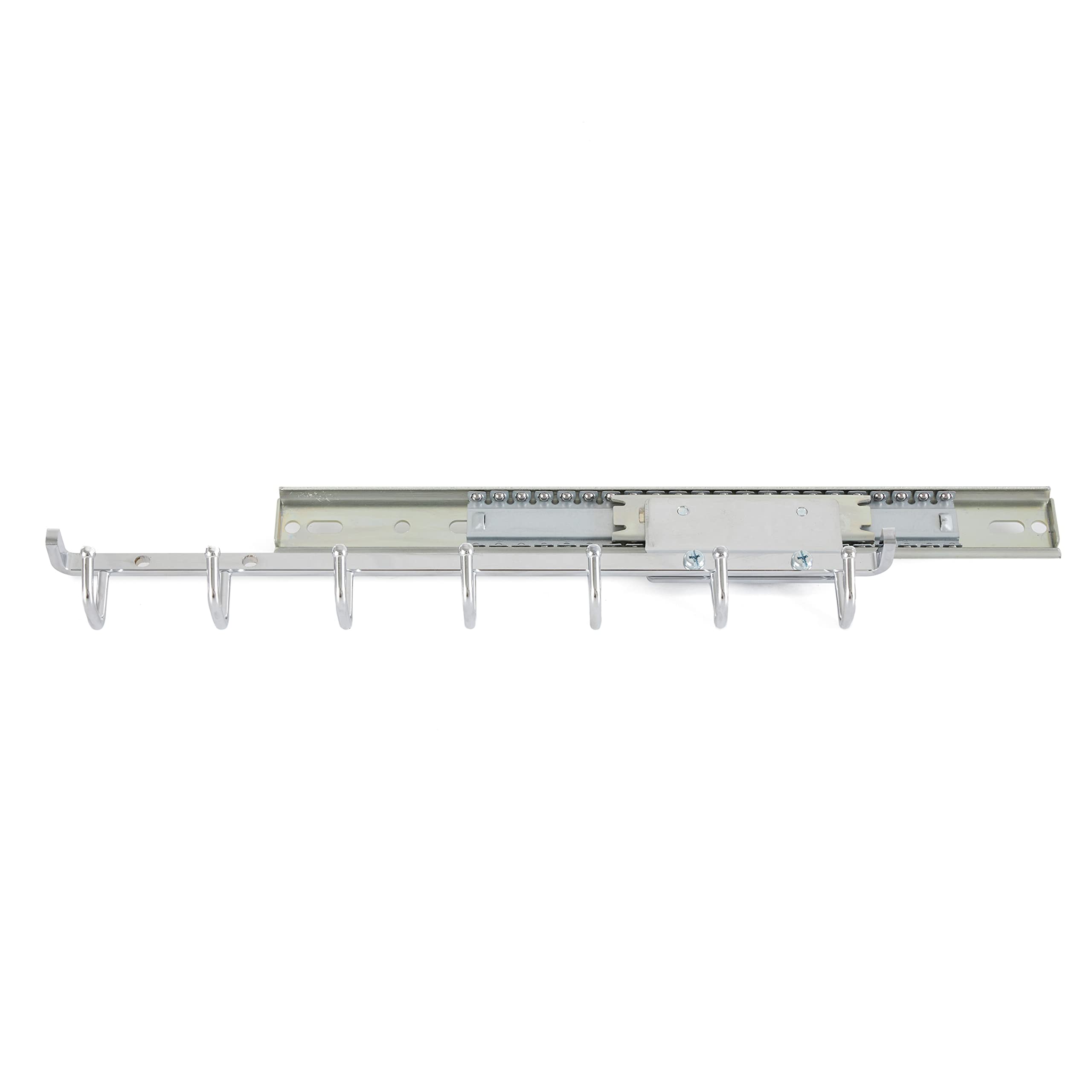 Rev-A-Shelf Sidelines 14" Pull Out Sliding Deluxe Belt, Scarf, Tie Accessory Organization Rack Holder Hanger with 7 Hooks, Chrome, CBRSL-14CR-1 - Image 8