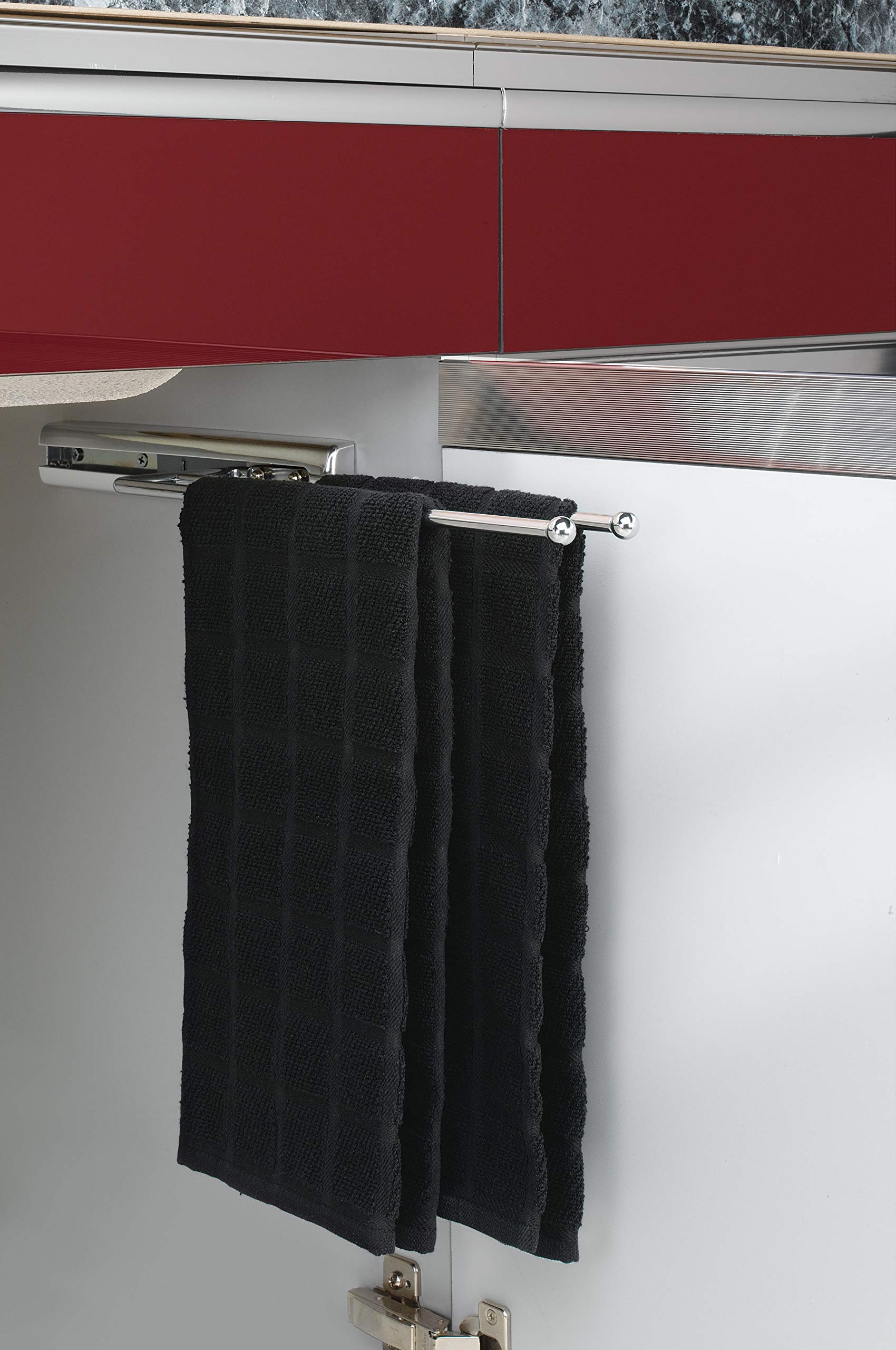 Rev-A-Shelf Under Sink Cabinet Kitchen Bathroom Prong Pullout Extendable 2 Prong Standard Size Towel Bar Organizer, Chrome, 563-51-C - Image 4